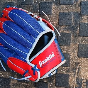 Red and Blue Kids Baseball Glove